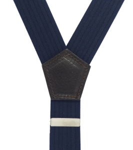 dunkelblauer Hosenträger 4923 mit Lederenden