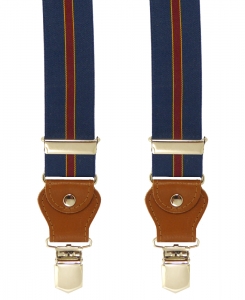 dunkelblauer Hosenträger 5054 mit eleganten Lederenden