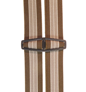Preview: H-Form Hosenträger 5108 dunkelbraun mit Streifen