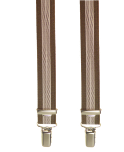 H-Form Hosenträger 5108 dunkelbraun mit Streifen