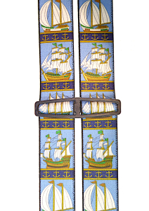 Preview: hellblauer Hosenträger 5111 mit Segelschiffen