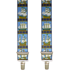 hellblauer Hosenträger 5095 mit Segelschiffen