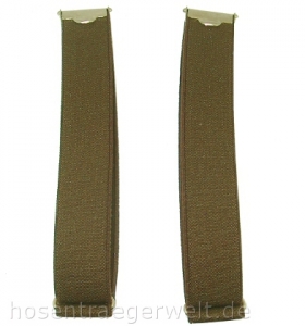 dunkelbraunes Hosenträgerset mit Ärmelhalter