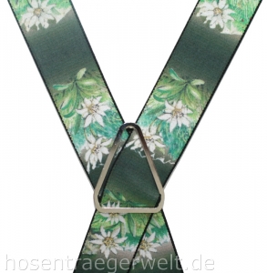 dunkelgrüner Hosenträger 4452 mit Edelweiß
