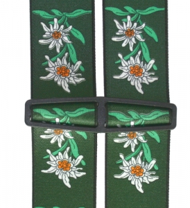 dunkelgrüner Hosenträger 4561 mit Edelweiß