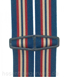 blauer H-Form Hosenträger 3372 mit Streifen