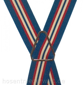 blauer X-Form Hosenträger 3373 mit Streifen