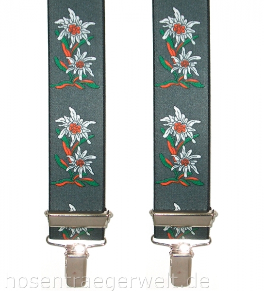 Hosenträger 4204 grau mit Edelweiß
