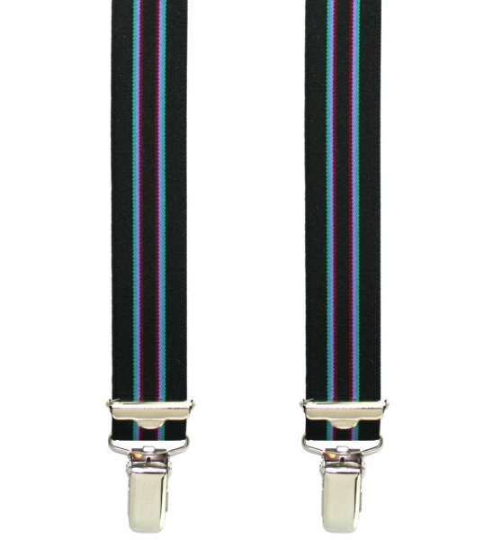 schwarzer X-Form Hosenträger 4589 mit Streifen