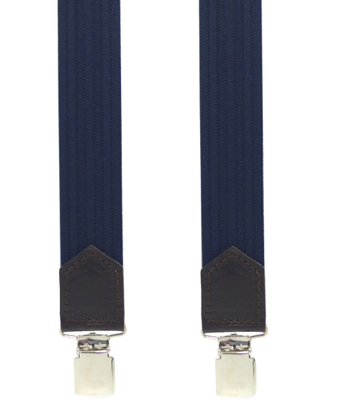 dunkelblauer Hosenträger 4923 mit Lederenden