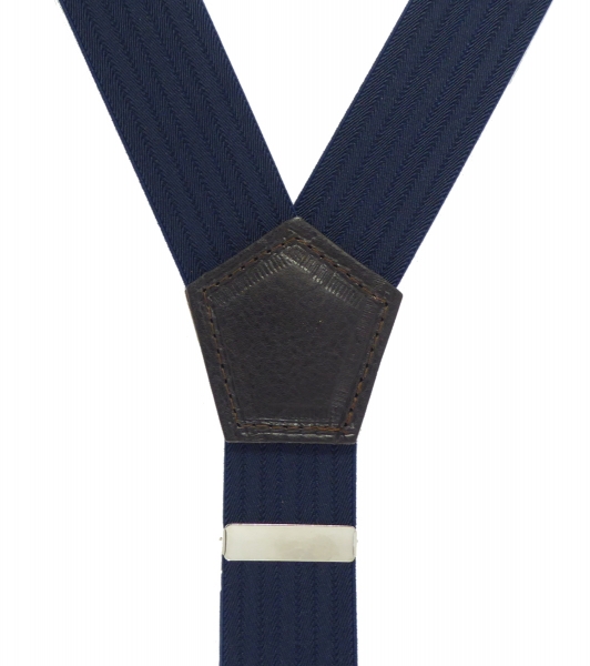 dunkelblauer Hosenträger 4923 mit Lederenden