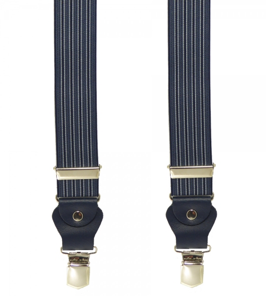 Streifenhosenträger 5070 mit Lederabschlüssen