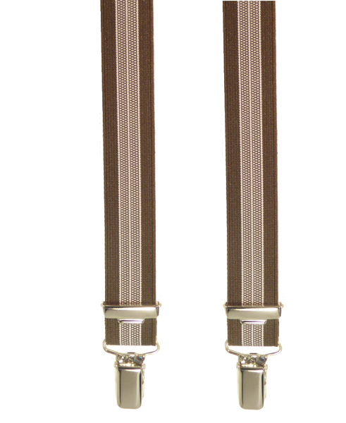 H-Form Hosenträger 5108 dunkelbraun mit Streifen