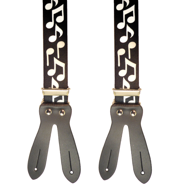 schwarzer Hosenträger 5113 mit großen Noten