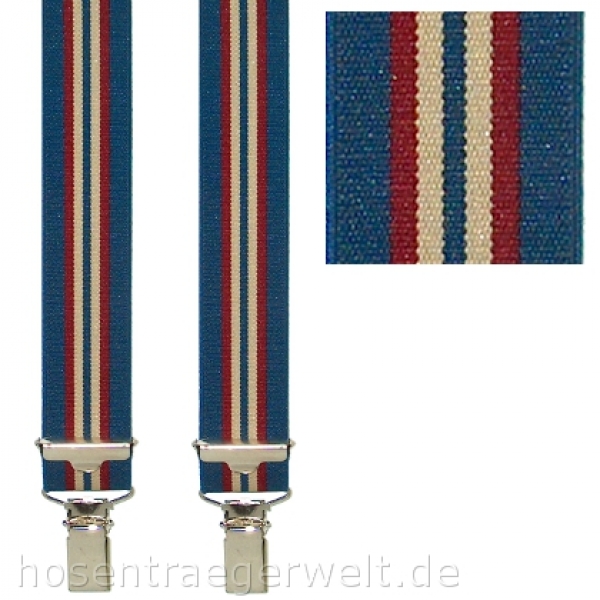 blauer Y-Form Hosenträger für Kinder 4968 mit Streifen