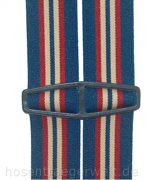 blauer H-Form Hosenträger 3372 mit Streifen