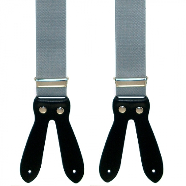 Hosenträger 2863 in grau mit Lederpatten