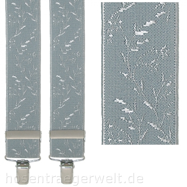 grauer Hosenträger 3235 mit eingewebtem Rankenmuster