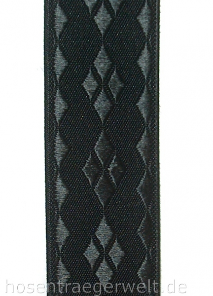 schwarzer Hosenträger 5093 mit eingewebtem Rautenmuster