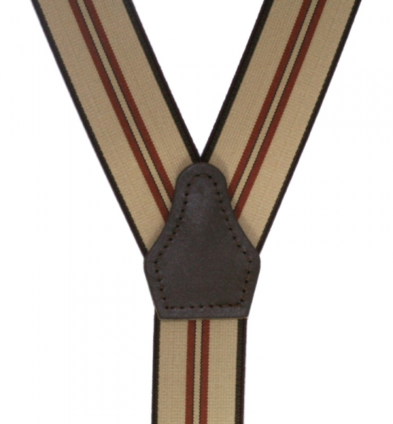 sandfarbener Hosenträger 4955 mit Streifen