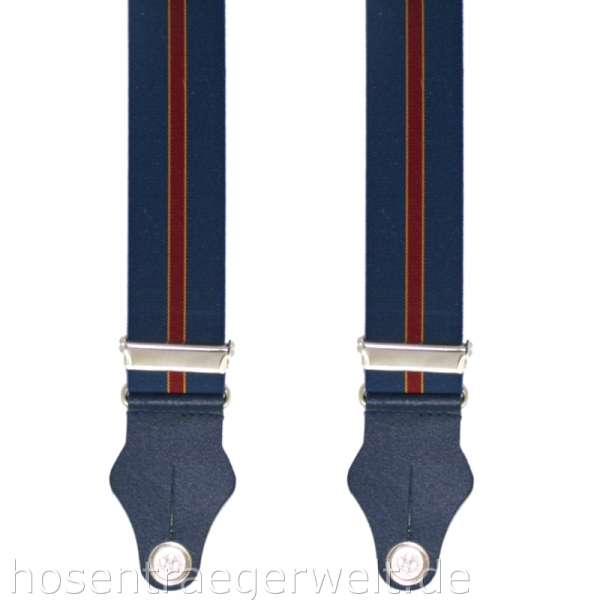 dunkelblauer Hosenträger 4473 mit Lederenden