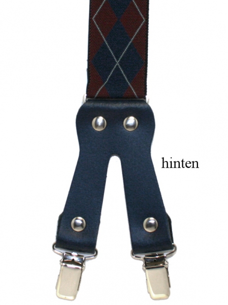 Hosenträger mit Rautenmuster 4754 hinten mit Clippatte