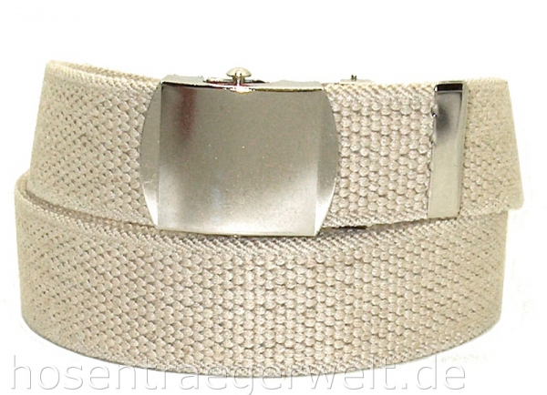 naturfarbener Stretchgürtel 4240 mit kräftiger Webstruktur