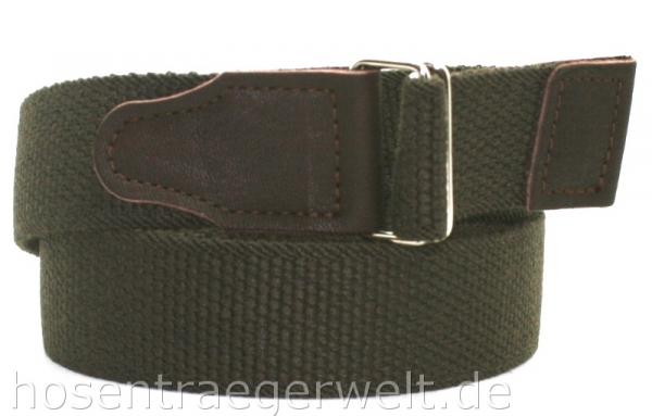 Stretchgürtel 4410 mit Lederbesatz in dunkelbraun