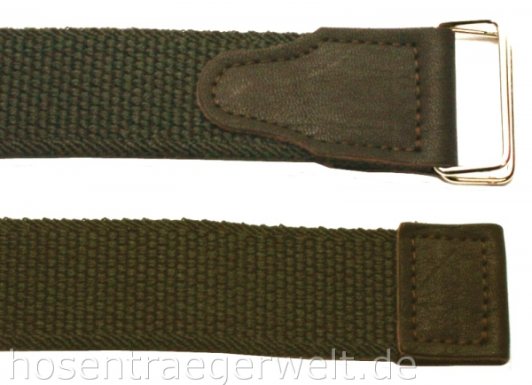 Stretchgürtel 4410 mit Lederbesatz in dunkelbraun